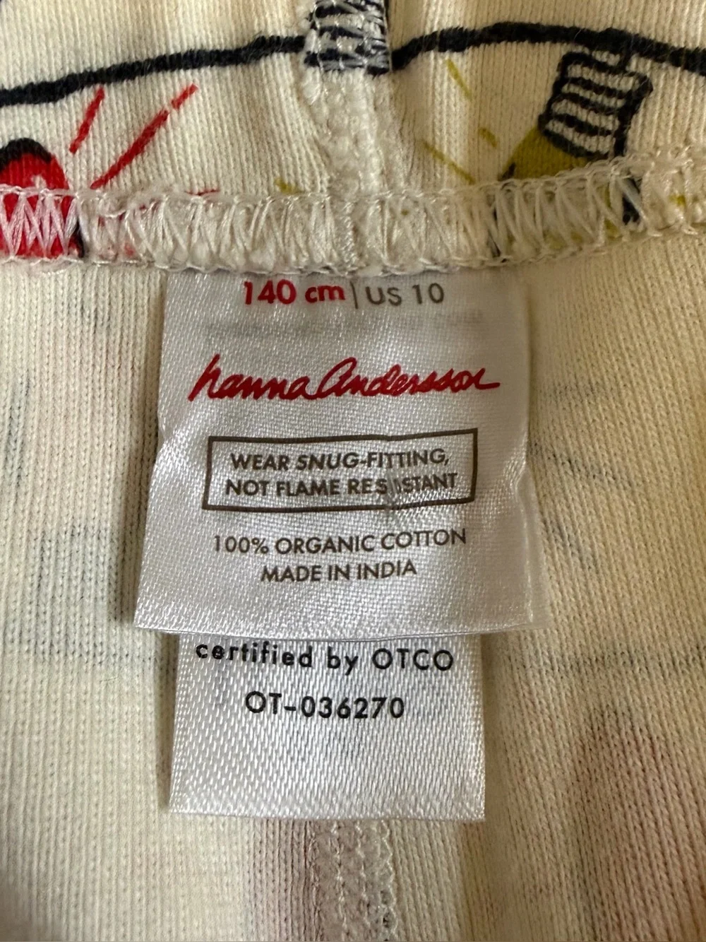 Hanna Andersson Girls Size 10 Christmas Lights Organic Cotton Pajama Leggings